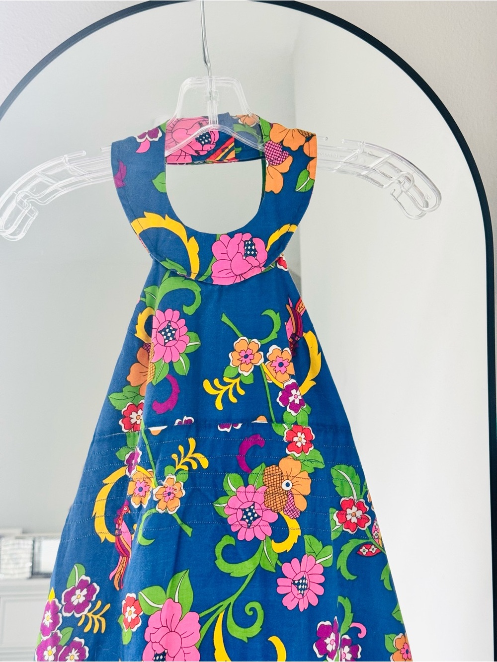 Vintage 60s Colorful Psychedelic Mod Floral Print Summer Maxi Dress - Picture 3 of 5